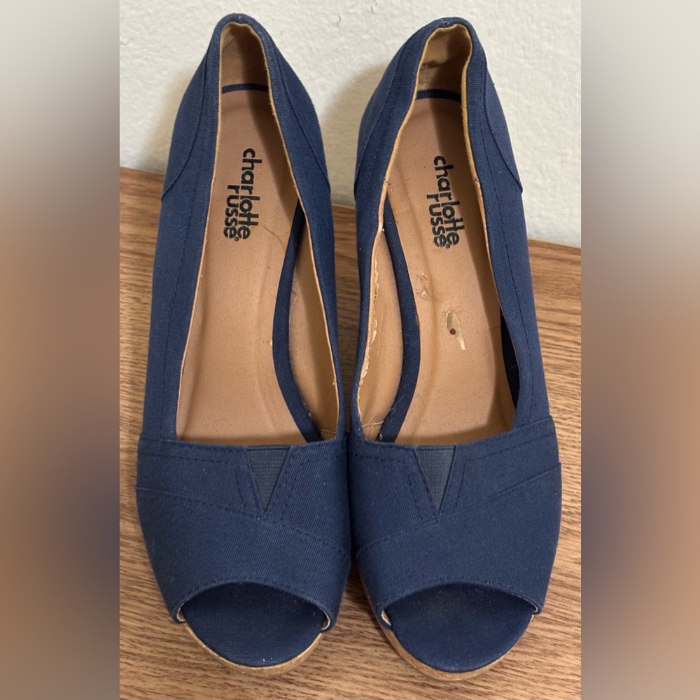 Charlotte Russe wedges, women’s size 7, navy blue